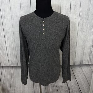Tecovas Men's XL Gray Cotton Blend Long Sleeve Pullover Henley Shirt